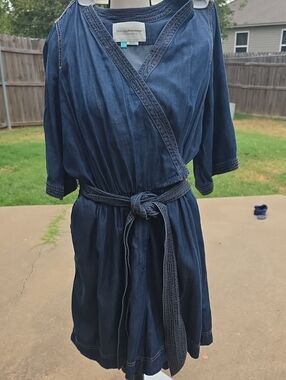 Anthropologie Denim One Piece Shorts Jumpsuit